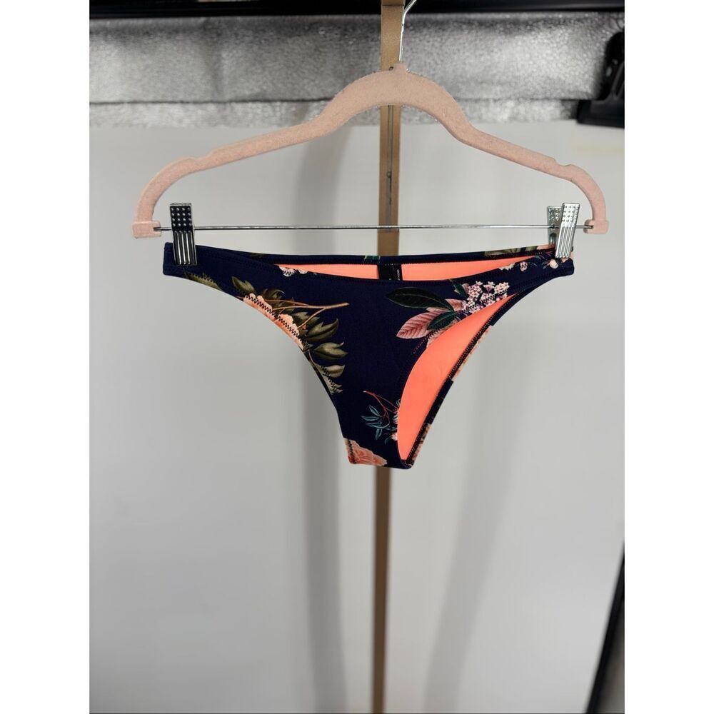 Triangl Navy Floral Neoprene Cheeky Bikini Bottoms Size Medium